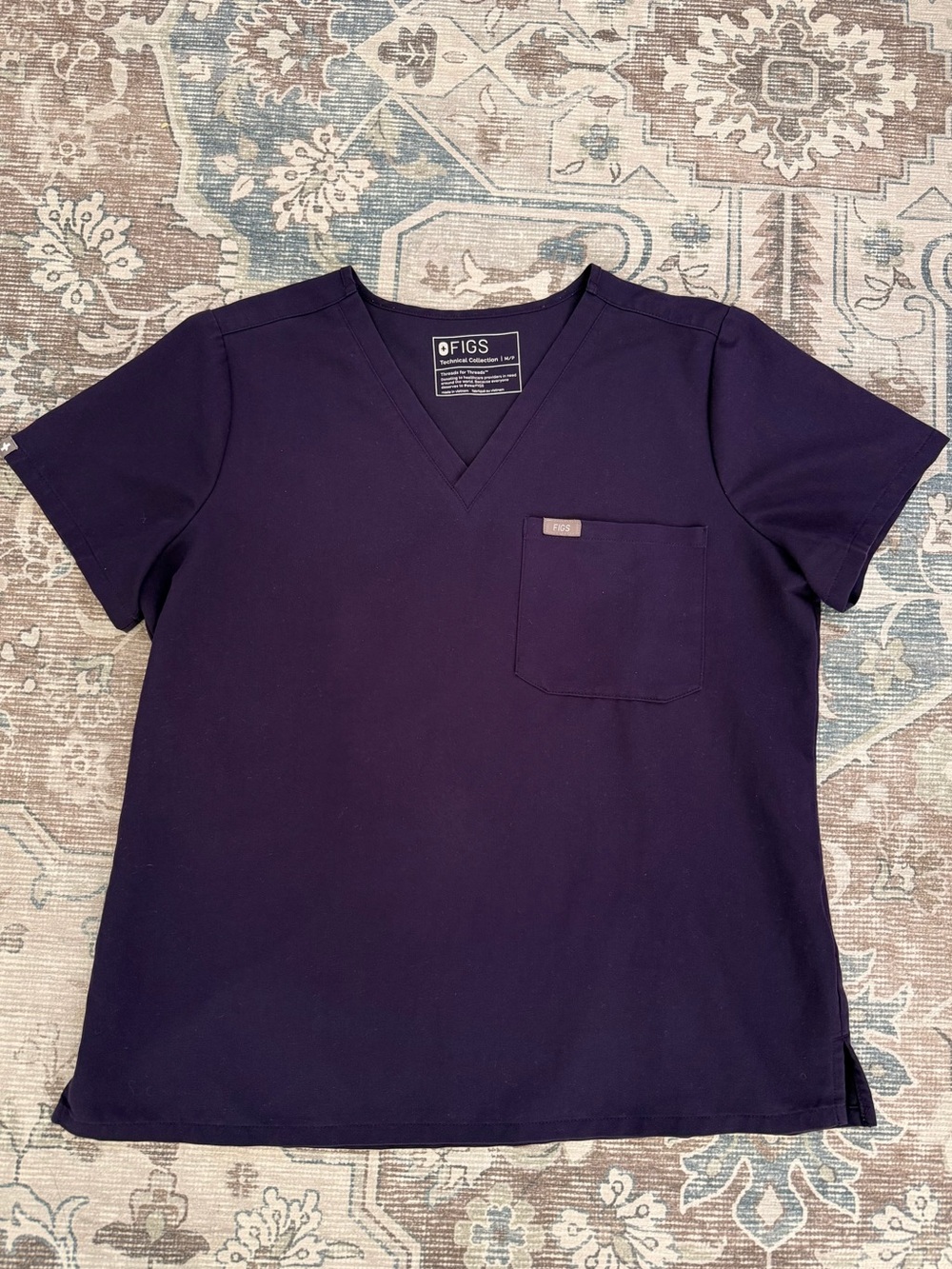 Figs Purple Jam Catarina Scrub Top Medium Petite